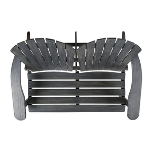 Outdoor Adirondack Rocking Loveseat With Hand Crafted Details
