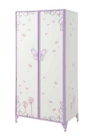 Priya II - Synthetic Leather Purple Wardrobe - Purple / White - Best Buy Furniture