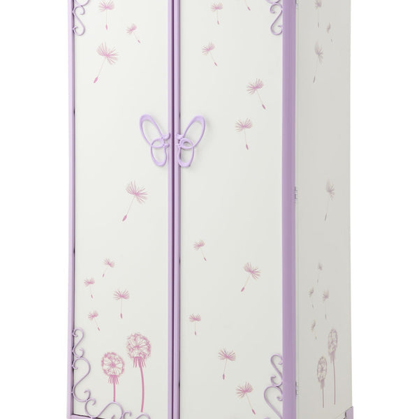 Priya II - Synthetic Leather Purple Wardrobe - Purple / White - Best Buy Furniture