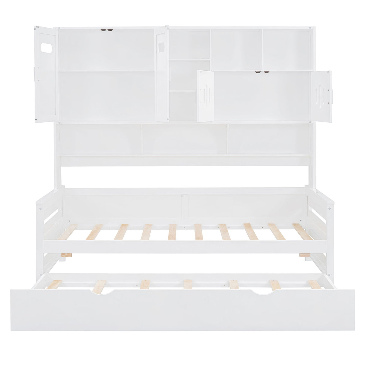 Daybed With All-In-One Cabinet And Shelf