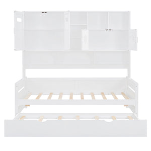 Daybed With All-In-One Cabinet And Shelf