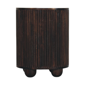 Solid Wood Curved Fluted 3-Drawer Drum Chest