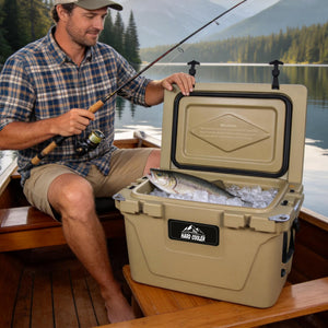 50 Quart Khaki Cooler, Ultra-Light Insulated Ice Chest