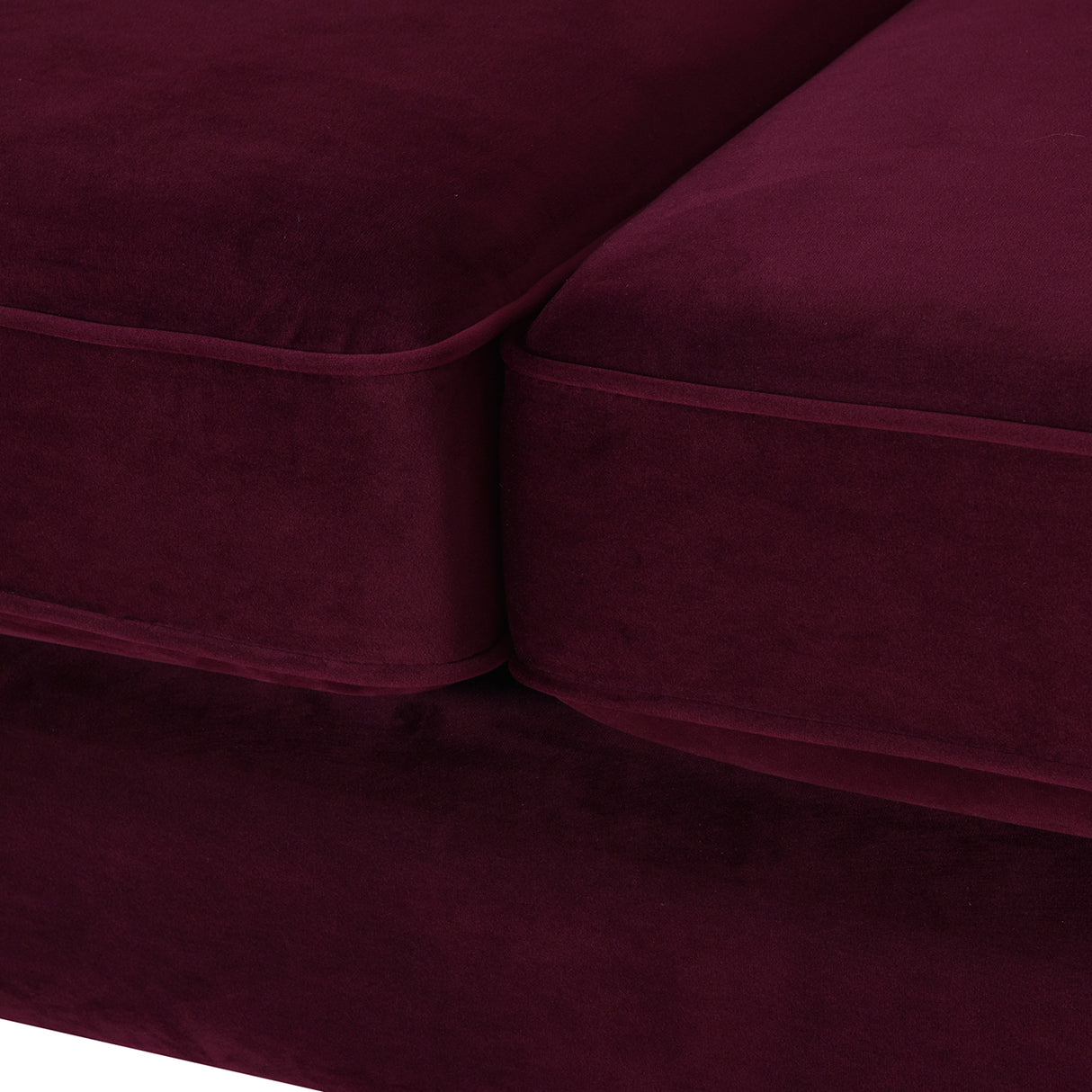 Jack 84" Modern Tuxedo Tufted Sofa, Burgundy Velvet