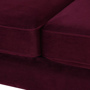 Jack 84" Modern Tuxedo Tufted Sofa, Burgundy Velvet