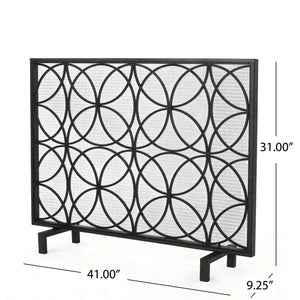 Thayer - Single Panel Iron Fireplace Screen With Geometric Design - Best Buy Furniture