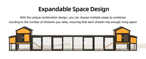 Outdoor Wooden Chicken Coop with Run