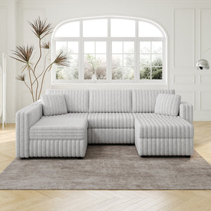 106.3" U-Shaped 4-Person Sofa with Ottoman