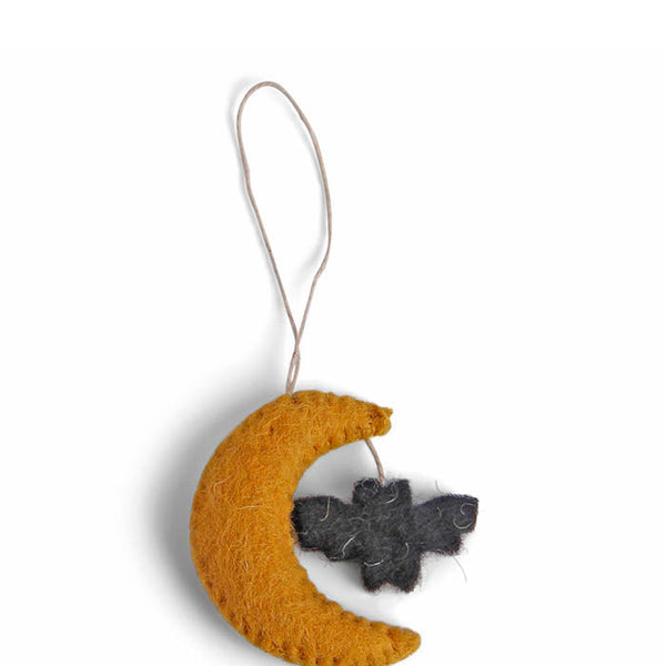 Halloween Hanging Decoration - Moons with Bats (Set of 3)