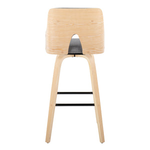 Stella - Contemporary Fixed Height Barstool With Swivel Square Footrest (Set of 2)