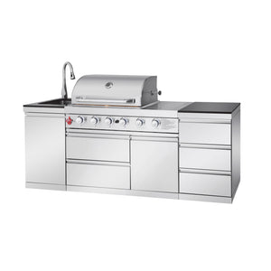 Outdoor Kitchen Island 83.3 Inch 4+1 Burner Propane Gas BBQ Grill