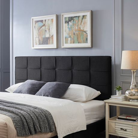 Marakesh - Contemporary Fabric Upholstered King / California King Headboard - Black - Best Buy Furniture