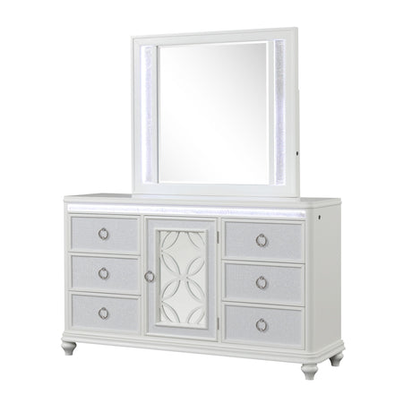 Abigale - Mirror For Dresser Top Made With LED (Includes Only Mirror) - White