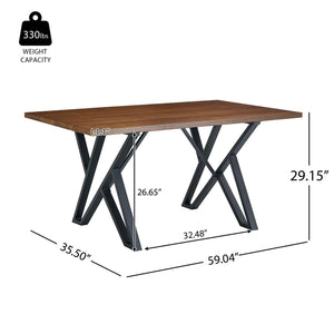 Industrial Style Indoor Dining Table With Metal Legs - Walnut / Black - Best Buy Furniture