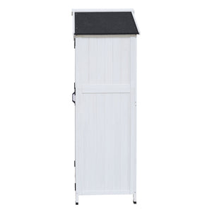 Storage Shed With Double Doors For Outdoor Garden Tool Organization - White