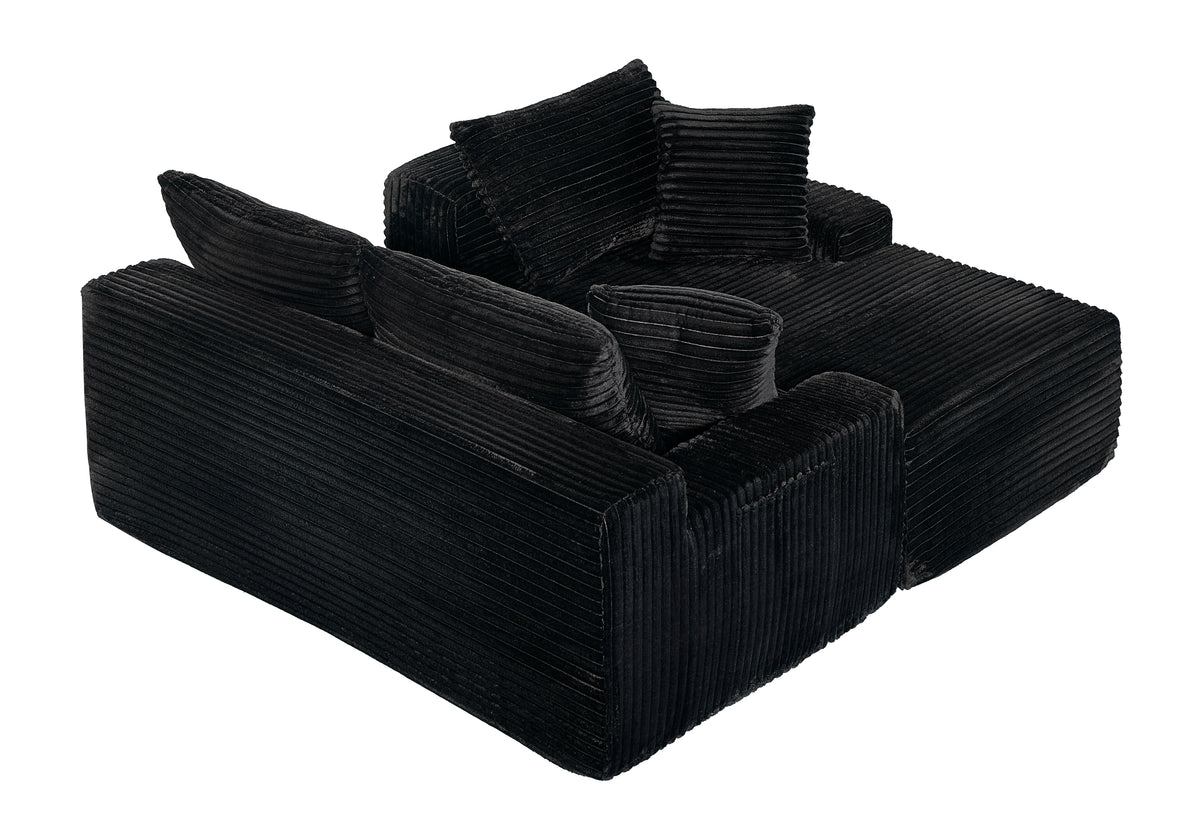 94.06 Inch Right Chaise L Shaped Boneless Cloud Sectional Sofa