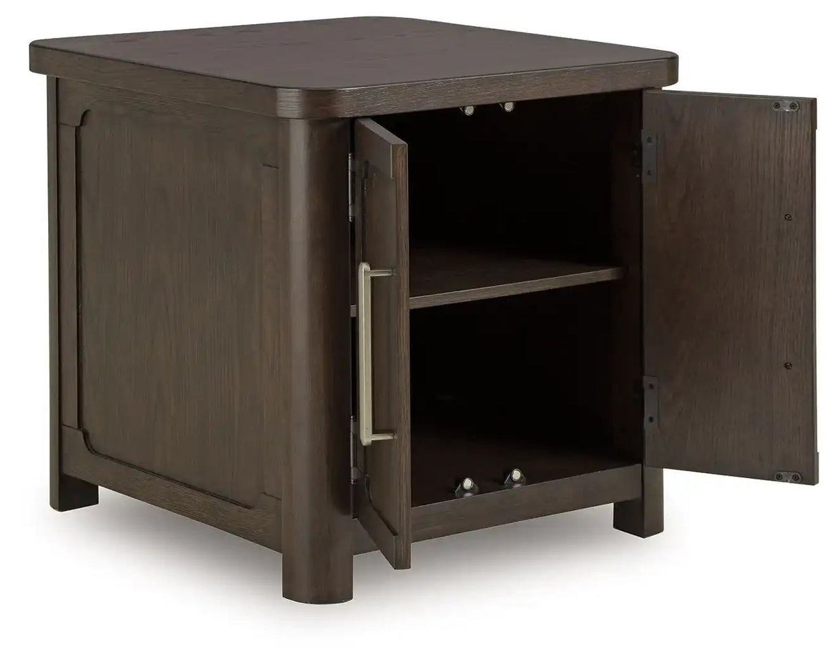 Breckington - Rectangular 2-door End Table - Dark Brown - Best Buy Furniture