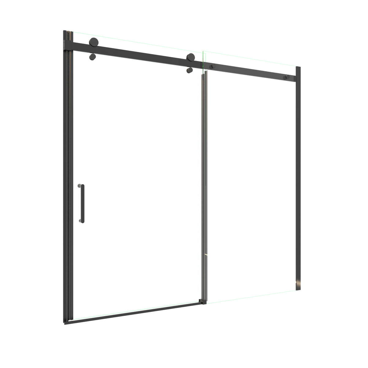 Mod Semi-Frameless Sliding Bathtub Door in Matte Black