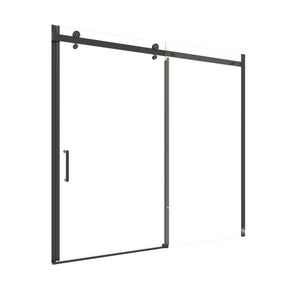 Mod Semi-Frameless Sliding Bathtub Door in Matte Black