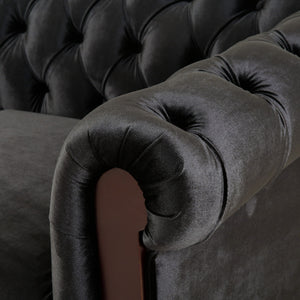 Chesterfield Loveseat Sofa, 2 Person Rolled Arm Upholstered Couch