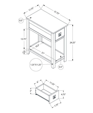 Accent End Table, 2 Tier, Narrow, Lamp, Storage Drawer, Charming Design - Best Buy Furniture