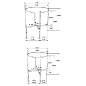 Genevieve - 2 Piece Round Nesting Table - Gold