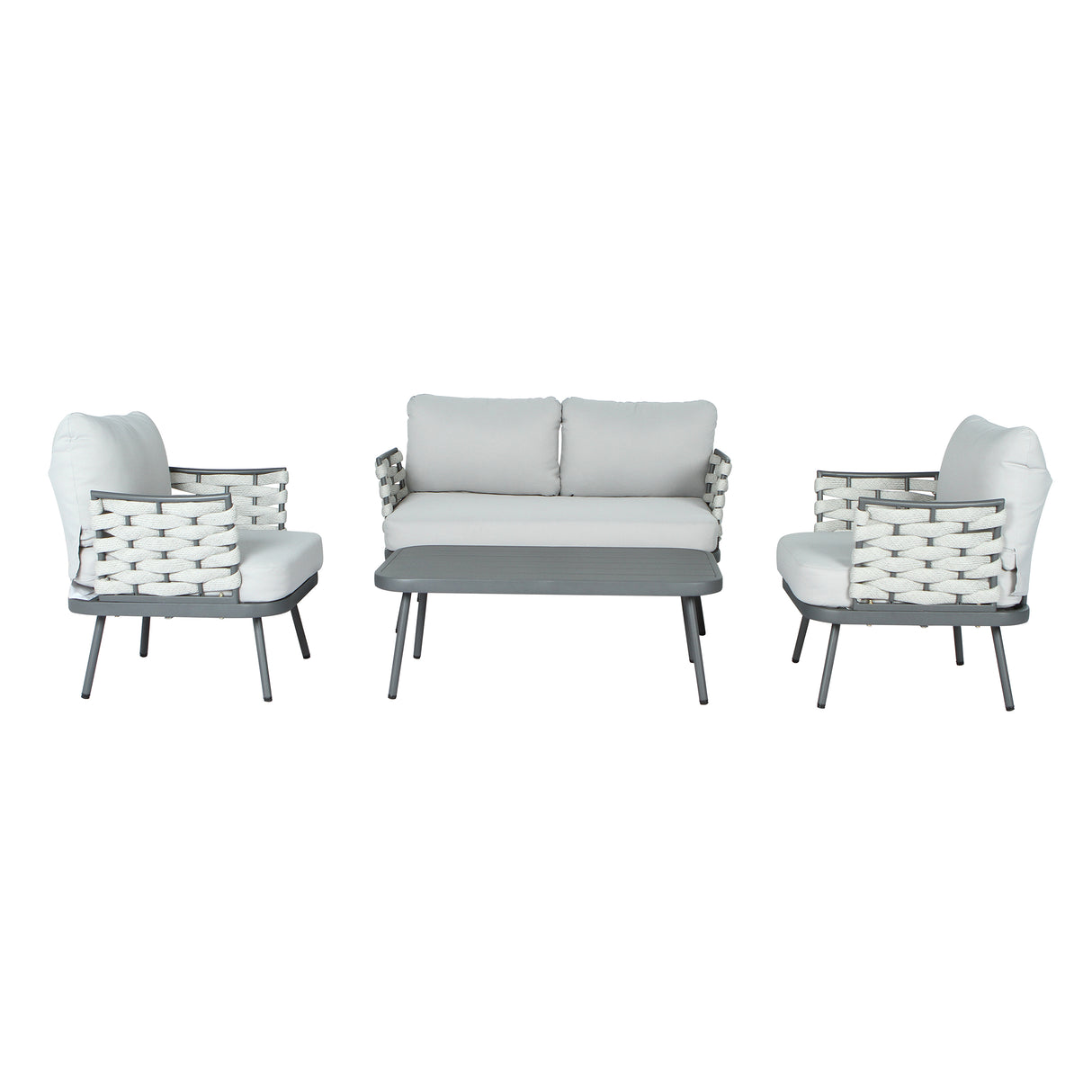 Mariano Steel 4-Pieces Conversation Set