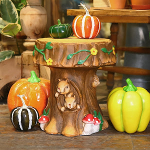 12.6" Resin Squirrel Garden Chair