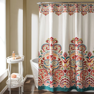 Clara Shower Curtain 72 x 72 in Bohemian Paisley Damask Print