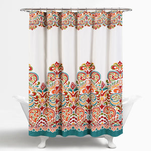 Clara Shower Curtain 72 x 72 in Bohemian Paisley Damask Print