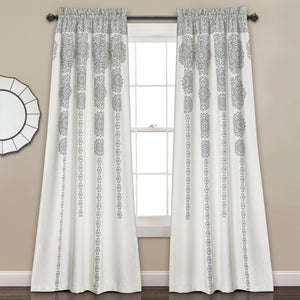 Stripe Medallion Light Filtering Window Curtain Set