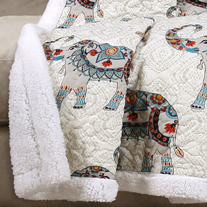 Hati Elephants Sherpa Throw