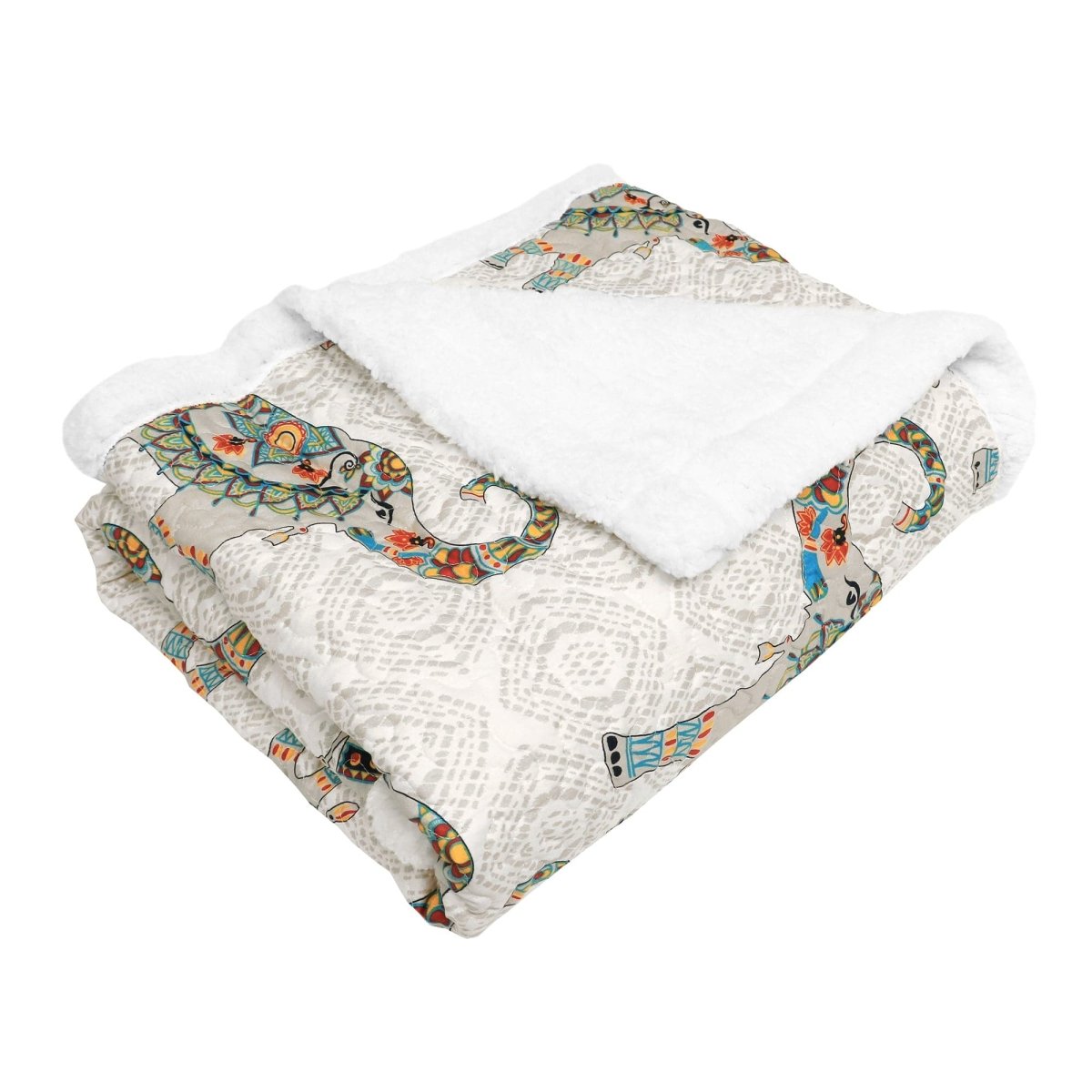 Hati Elephants Sherpa Throw