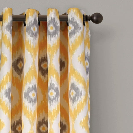 Diamond Ikat Light Filtering Window Curtain Set