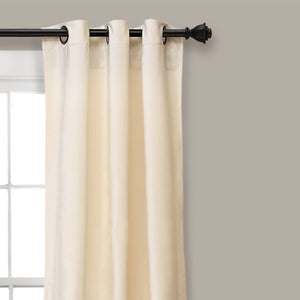 Prima Velvet Solid Grommet Light Filtering Curtain Panel Set