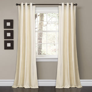 Prima Velvet Solid Grommet Light Filtering Curtain Panel Set