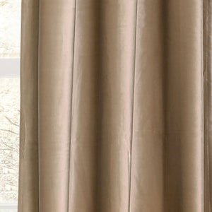 Prima Velvet Solid Grommet Light Filtering Curtain Panel Set