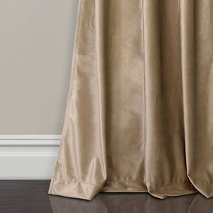 Prima Velvet Solid Grommet Light Filtering Curtain Panel Set
