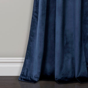 Prima Velvet Solid Grommet Light Filtering Curtain Panel Set