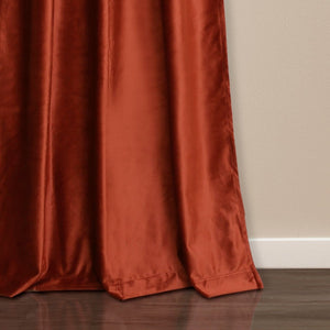 Prima Velvet Solid Grommet Light Filtering Curtain Panel Set