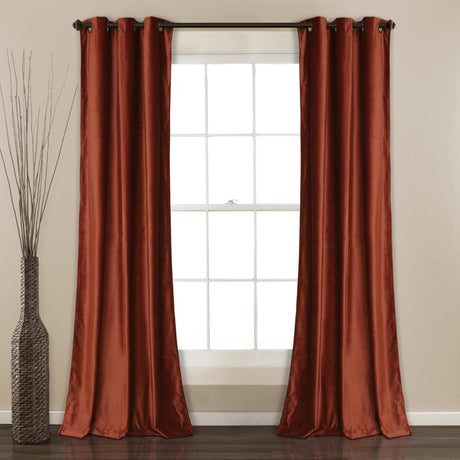 Prima Velvet Solid Grommet Light Filtering Curtain Panel Set