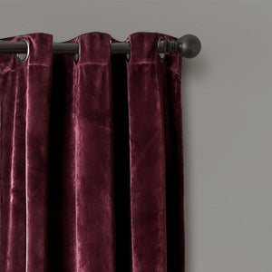 Prima Velvet Solid Grommet Light Filtering Curtain Panel Set