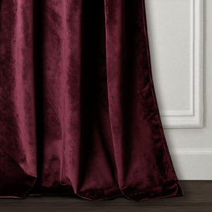Prima Velvet Solid Grommet Light Filtering Curtain Panel Set