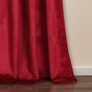 Prima Velvet Solid Grommet Light Filtering Curtain Panel Set