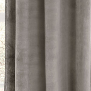 Prima Velvet Solid Grommet Light Filtering Curtain Panel Set