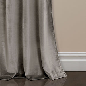 Prima Velvet Solid Grommet Light Filtering Curtain Panel Set