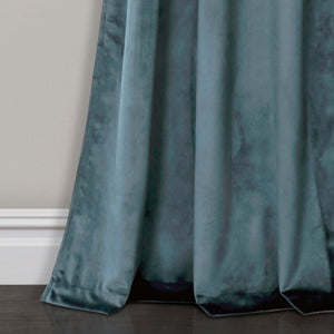Prima Velvet Solid Grommet Light Filtering Curtain Panel Set
