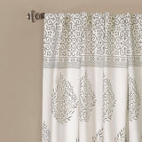 Teardrop Leaf Light Filtering Window Curtain Panel Set