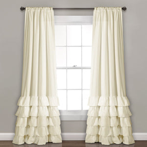 Allison Ruffle Window Curtain Panel Set