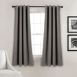 LushDecor Insulated Grommet Blackout Window Curtain Panel Set in Dark Gray
